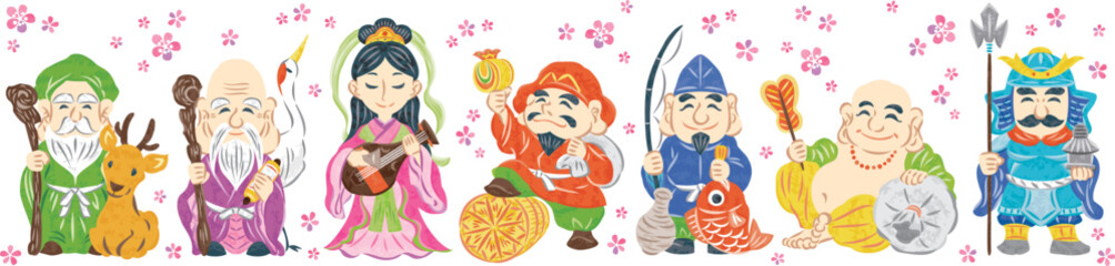 七福神　イラストセット	
