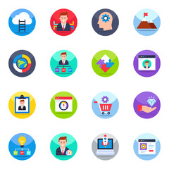 Pack of Business and Data Flat Icons
