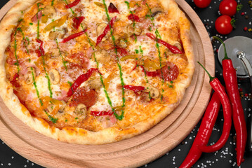 photo of pizza on the table
