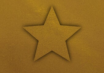 Illustration of a golden patterned background with a star cut out and added effects
