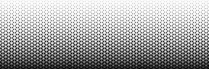 horizontal black halftone of triangle design for pattern and background.