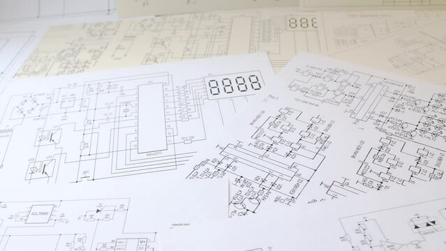 Printed drawings of electrical circuits