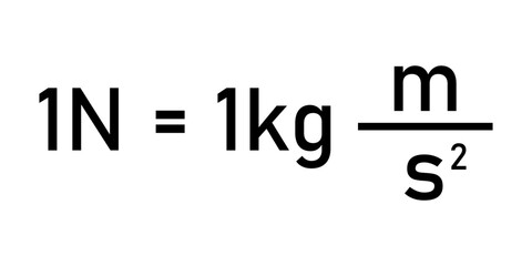 Force is measured in unit of newtons. International system of units. Scientific vector illustration isolated on white background.