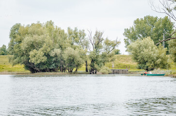 A panoramic view of the constructed artificial lake.
