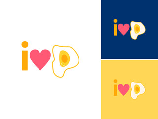 ILLUSTRATION I LOVE EGG SIMPLE DESIGN VECTOR