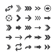 Arrow icons. Simple directional pictogram arrows.