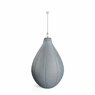 3D rendering of gray punching bag isolated in white background