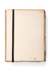 old notebook with space to insert text on a white background