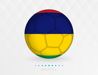 Football ball with Mauritius flag pattern, soccer ball with flag of Mauritius national team.