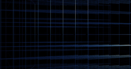 Render with blue crossed lines on black
