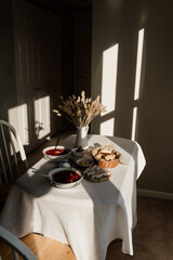 Borsch - Ukrainian national dish. Ukrainian cuisine - salo, onion, mustard, bread. Wheat in a jar.