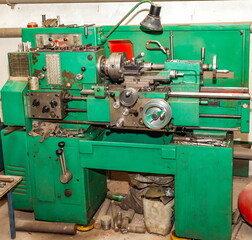 A close-up lathe in the mechanical assembly shop of the enterprise