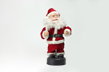 Santa Claus doll on a white background, celebrating the year 2023