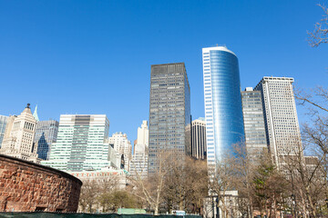 Fototapeta na wymiar NYC skyline, skyscrapers of the USA