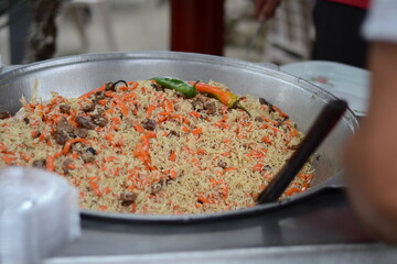 Street food. Pilaf.