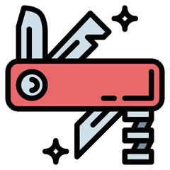 swiss army knife filled outline icon style