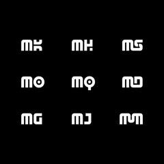 Bold Modern Lettermark Logos in Black and White 