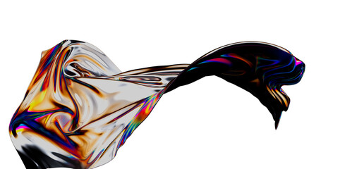 Obraz na płótnie Canvas 3d fluid shapes with holographic effect