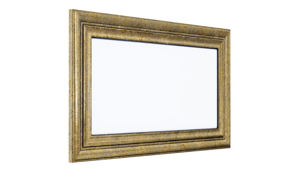 Blank frame on white wall  3d render