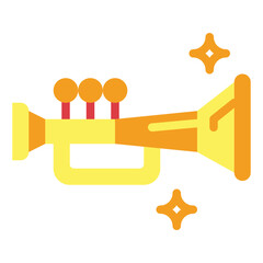 trumpet flat icon style