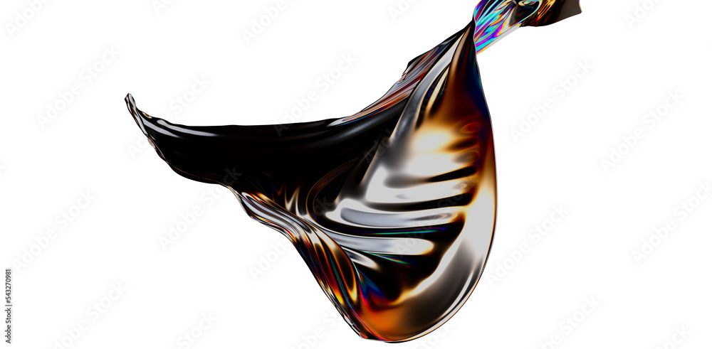 Poster fluid design twisted shapes holographic 3d abstract background iridescent wallpaper