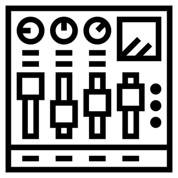 black audio mixer control panel clip art preview