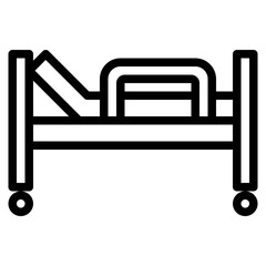 hospital bed line icon style