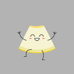Melon fresh juicy slice greeting character cartoon cute smiling face cheerful kawaii joy happy emotions icon vector illustration.