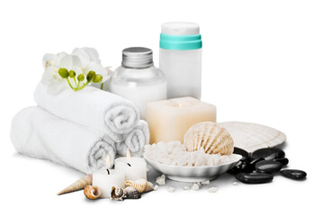 Health spa spa setting wellness beauty spa towels pebbles