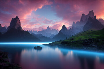 sunrise over the lake