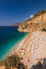 Tourists swimming on the Kaputas Beach, Kas, Antalya Turkey