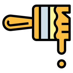 brush filled outline icon style