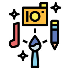 fine arts filled outline icon style