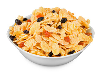 Bran and raisin cereal in a bowl