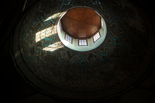 Sunlight reflecting from the window and historical building, Konya-Turkey