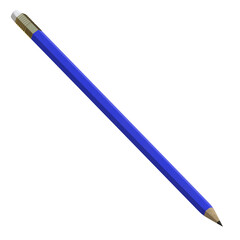 3d rendering illustration of a pencil with eraser
