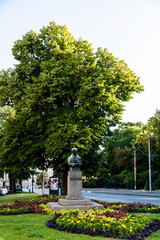Memorial bust of Milan Rakic, Serbian poet-diplomat and academic. Belgrade, Serbia.