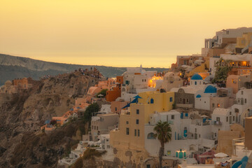 Sunset over Oia, Santorini, Greece