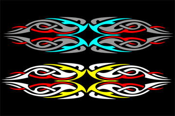 The unique tribal background vector design looks cool with a mix of bright colors, perfect for your tattoo design