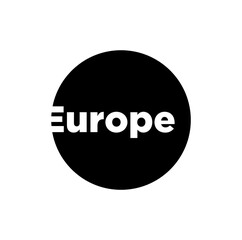 Fototapeta na wymiar Europe continent name typography. Europe icon.