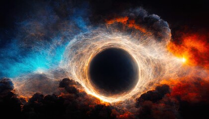 Black hole nebula distortion