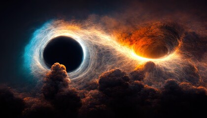 Black hole nebula distortion