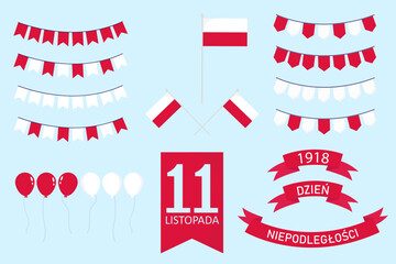 Poland independence day vector banner, greeting card.  Polish holiday 11th of November