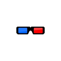 3d glasses doodle icon. Object for movie night.