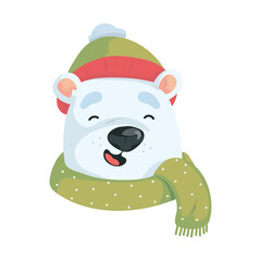 christmas polar bear face