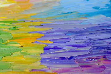 Beautiful strokes of pastel oil paints as background, closeup