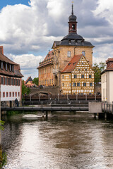 Naklejka premium Altes Rathaus in der UNESCO-Weltkulturerbestadt Bamberg, Oberfranken, Franken, Bayern, Deutschland