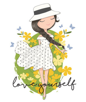 Beautiful girl illustration,children artworks, wallpapers, posters, greeting cards prints. 