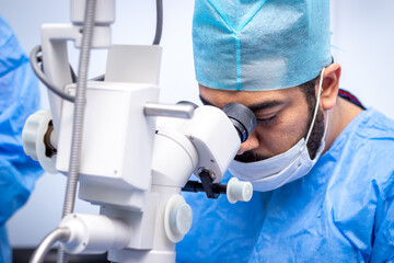 eye doctor from the operation, cataract surgery - obrazy, fototapety, plakaty