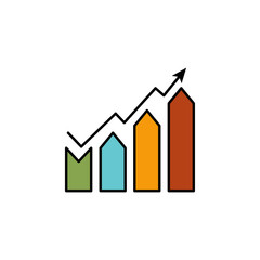 Growth finance chart outline icon. Element of finance illustration icon. signs, symbols can be used for web, logo, mobile app, UI, UX